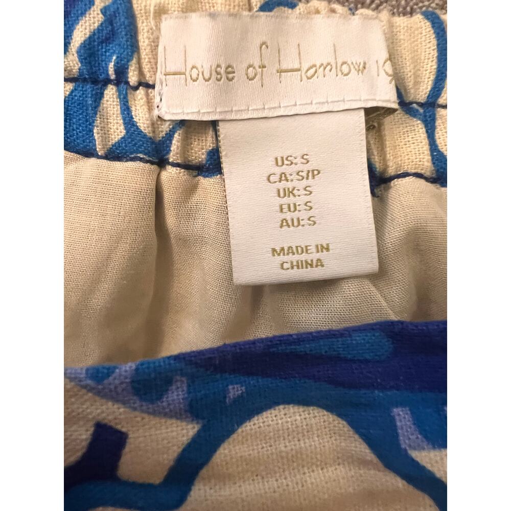 House of Harlow Linen Blend Top & Tiered Maxi Skirt Set S Boho Chic Cottagecore - Picture 8 of 12